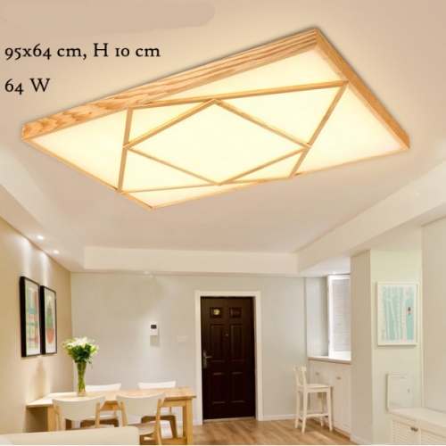 Plafon LED drewniany dębowy 95x64cm  64Watt - P098